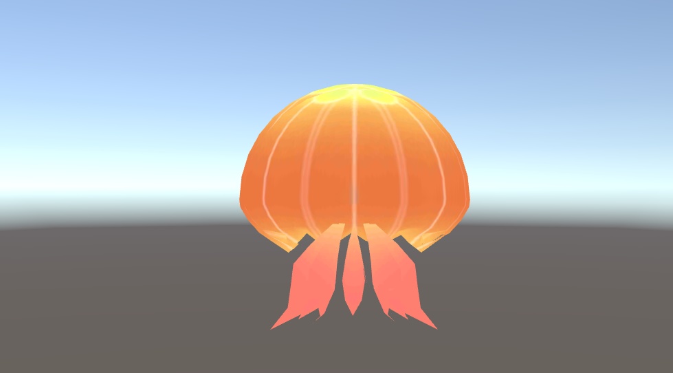 VRChat想定 追従型ペット ふわふわお散歩クラゲ