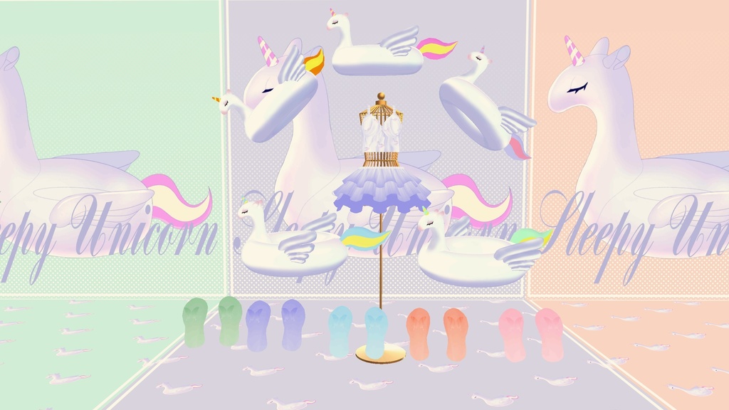 VRChat想定 ファイちゃん&デジエルさん用 水着 Sleepy Unicorn