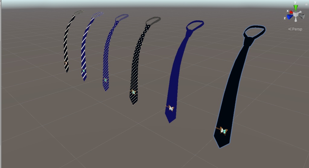 VRChat想定 バタフライネクタイアセット