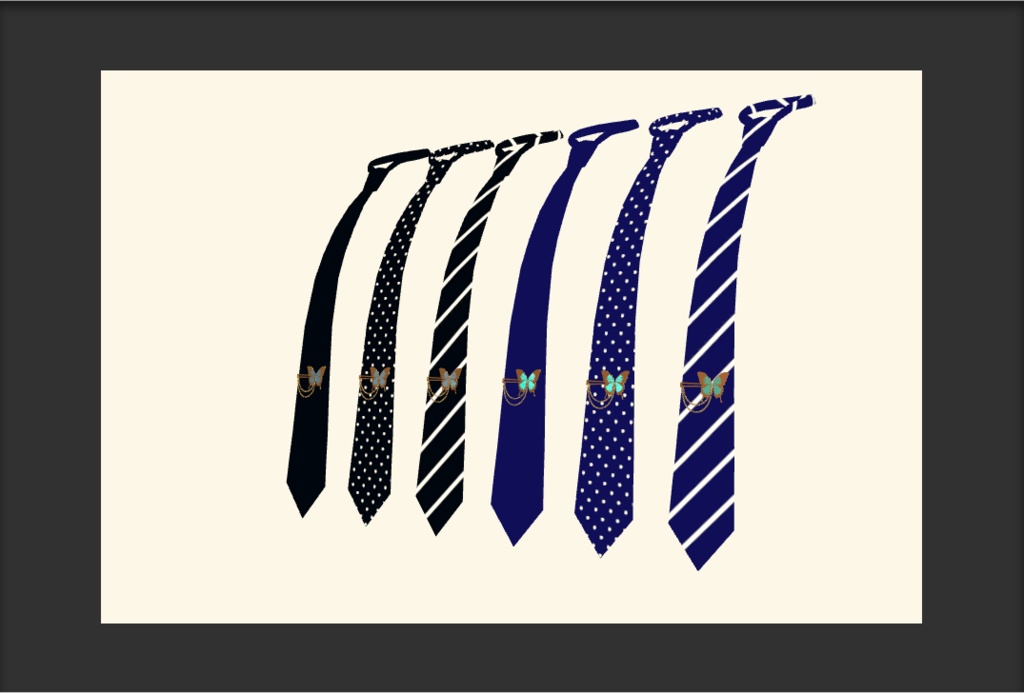 VRChat想定 バタフライネクタイアセット