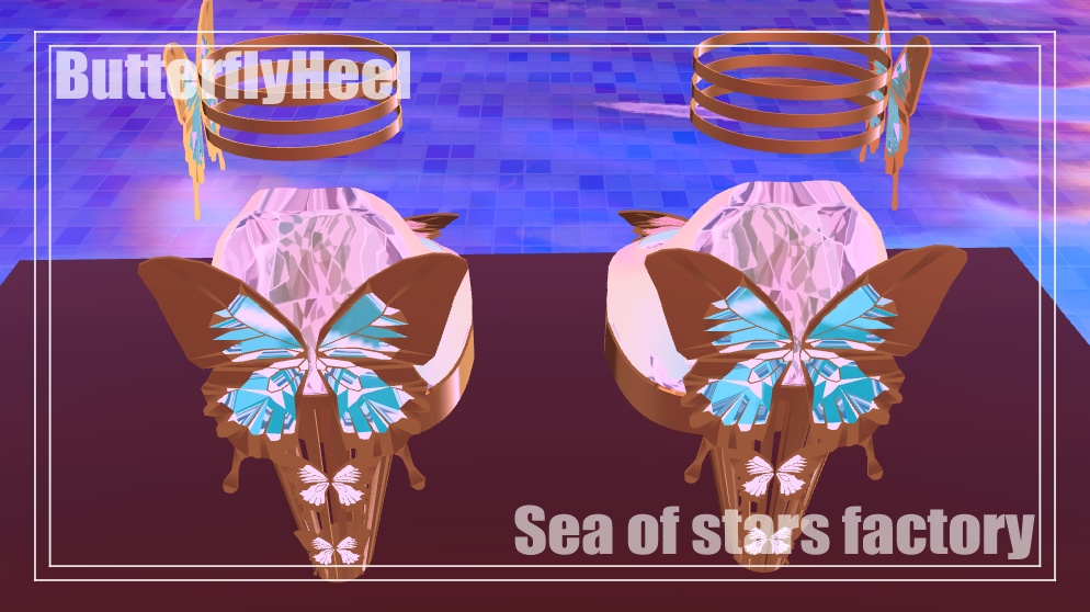 VRChat想定 バタフライヒールアセット Butterfly Heel assets Ver.2