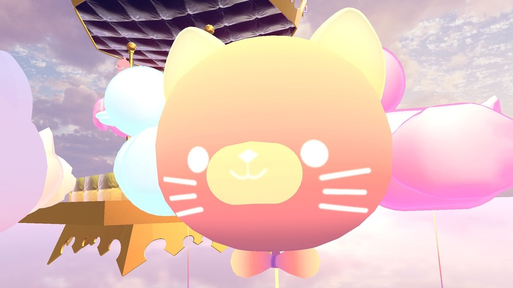 VRChat想定 ふわふわねこちゃん風船アセット
