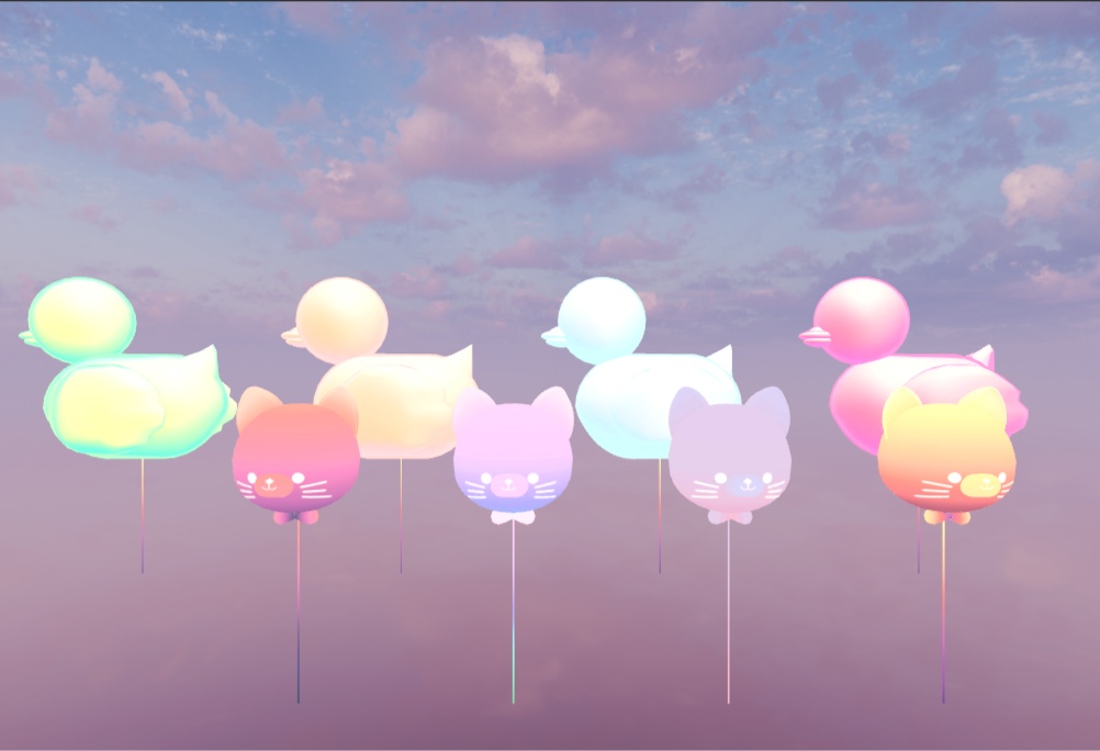 VRChat想定 ふわふわねこちゃん風船アセット