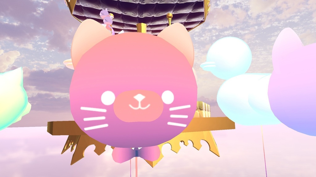 VRChat想定 ふわふわねこちゃん風船アセット