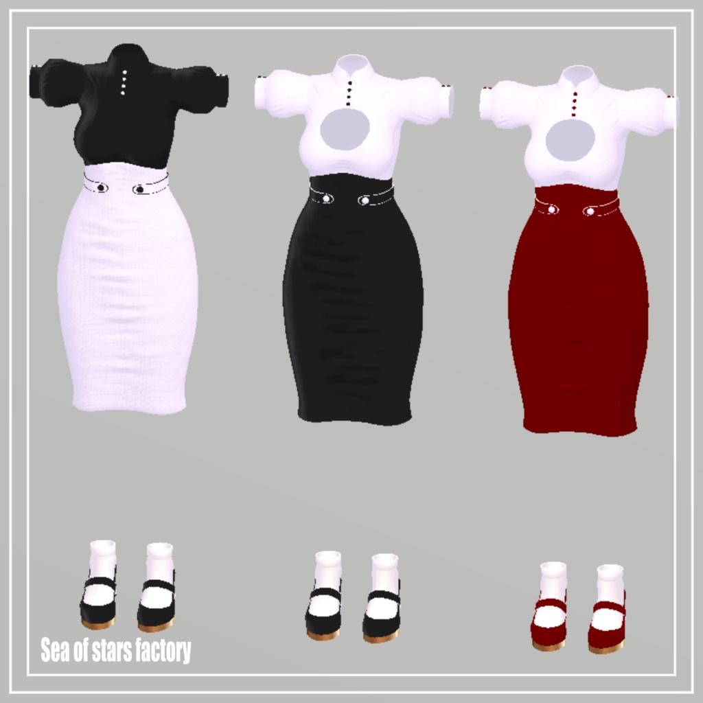 VRC想定 Monotone Tight one piece 複数アバター対応