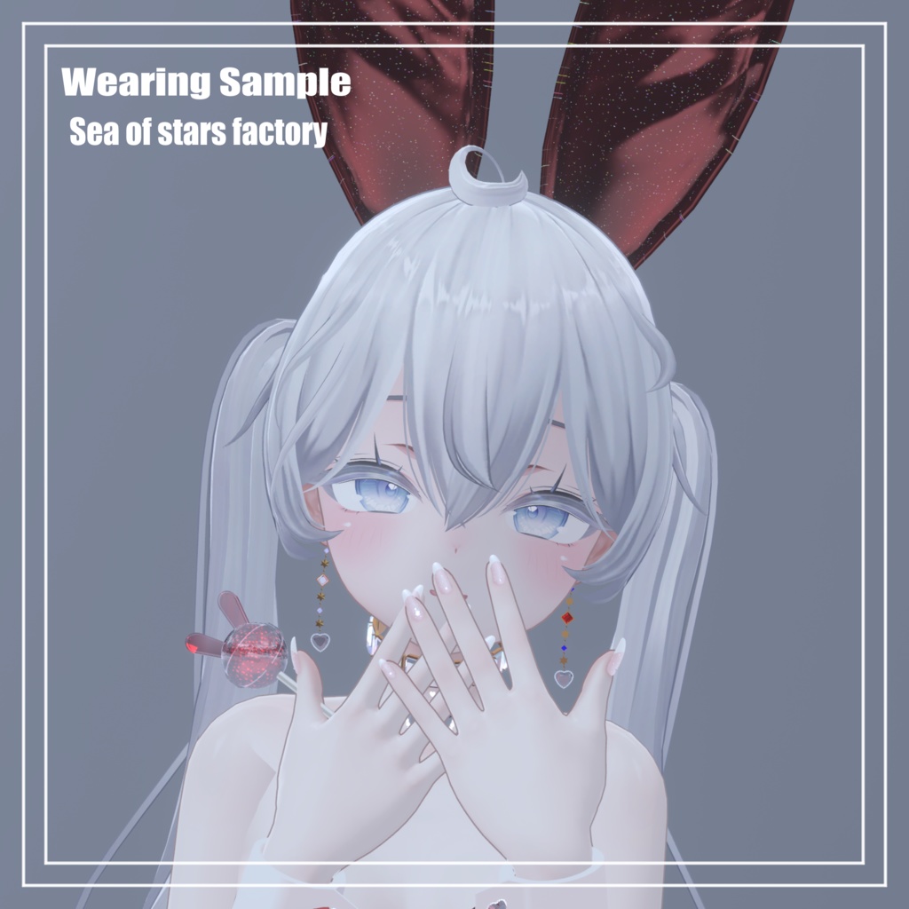 VRChat想定 ぷっくりシンプルフレンチネイルアセット(オーディオリンク対応)複数アバター対応