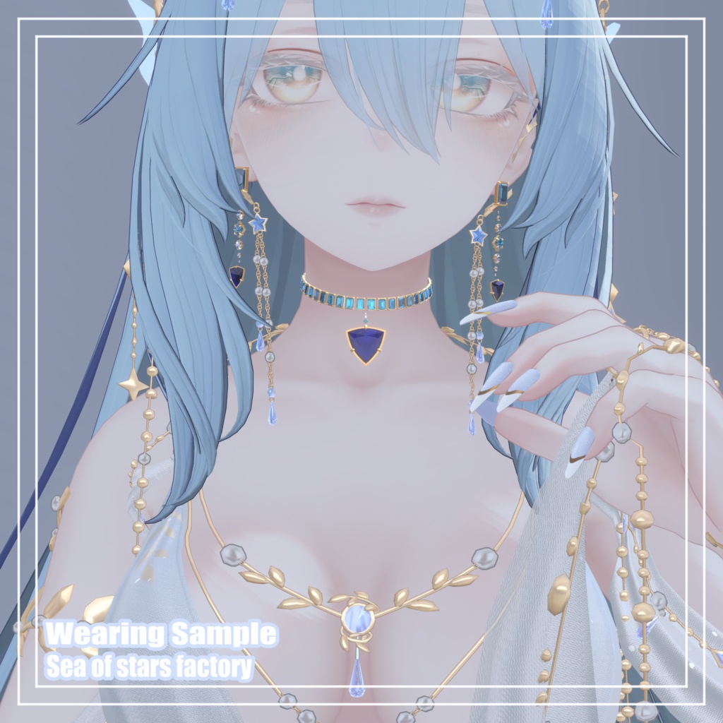 VRChat想定 ぷっくりシンプルフレンチネイルアセット(オーディオリンク対応)複数アバター対応