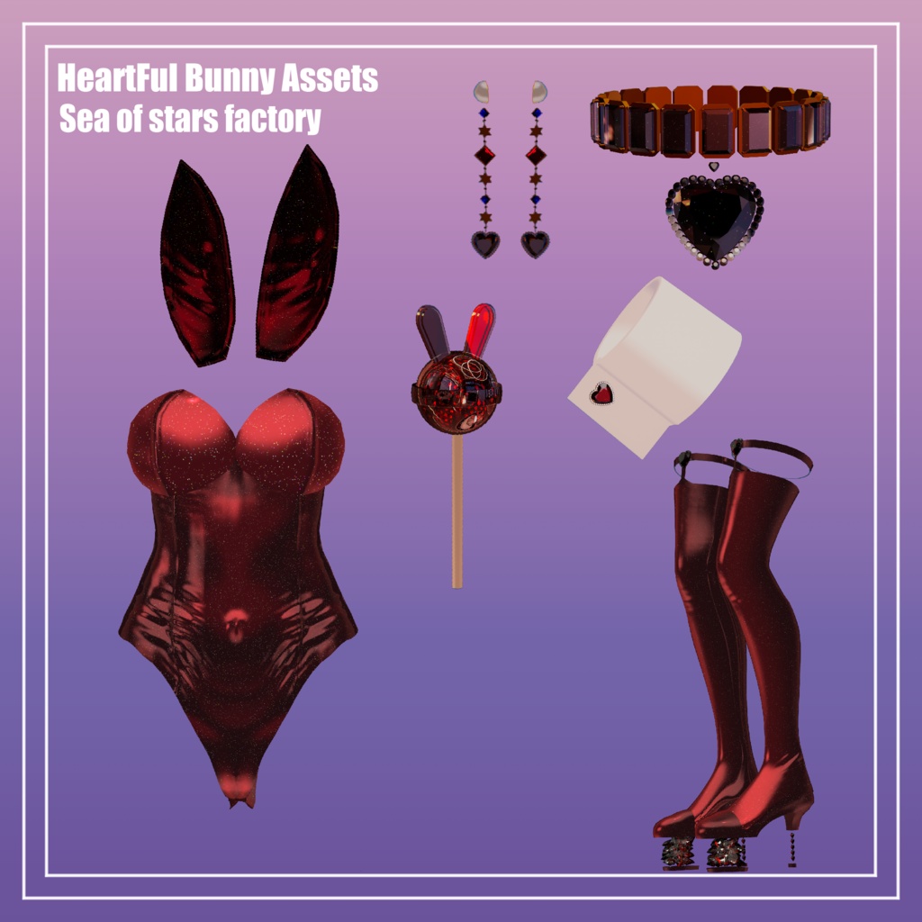 Heartful bunny Assets ハートフルバニーアセット複数対応 バニースーツ