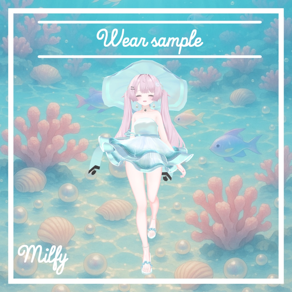 VRC想定 複数アバター対応スイムウェア ロゼ・リボンアセット