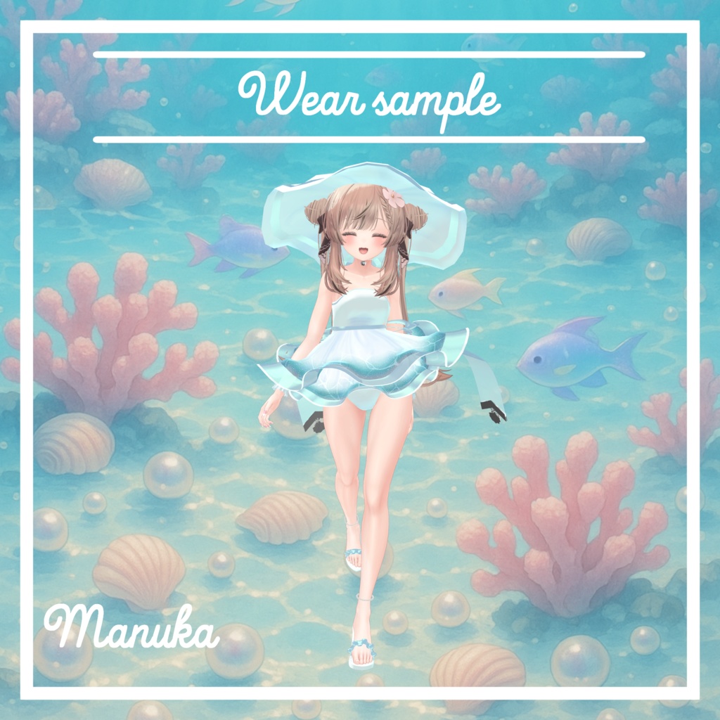 VRC想定 複数アバター対応スイムウェア ロゼ・リボンアセット