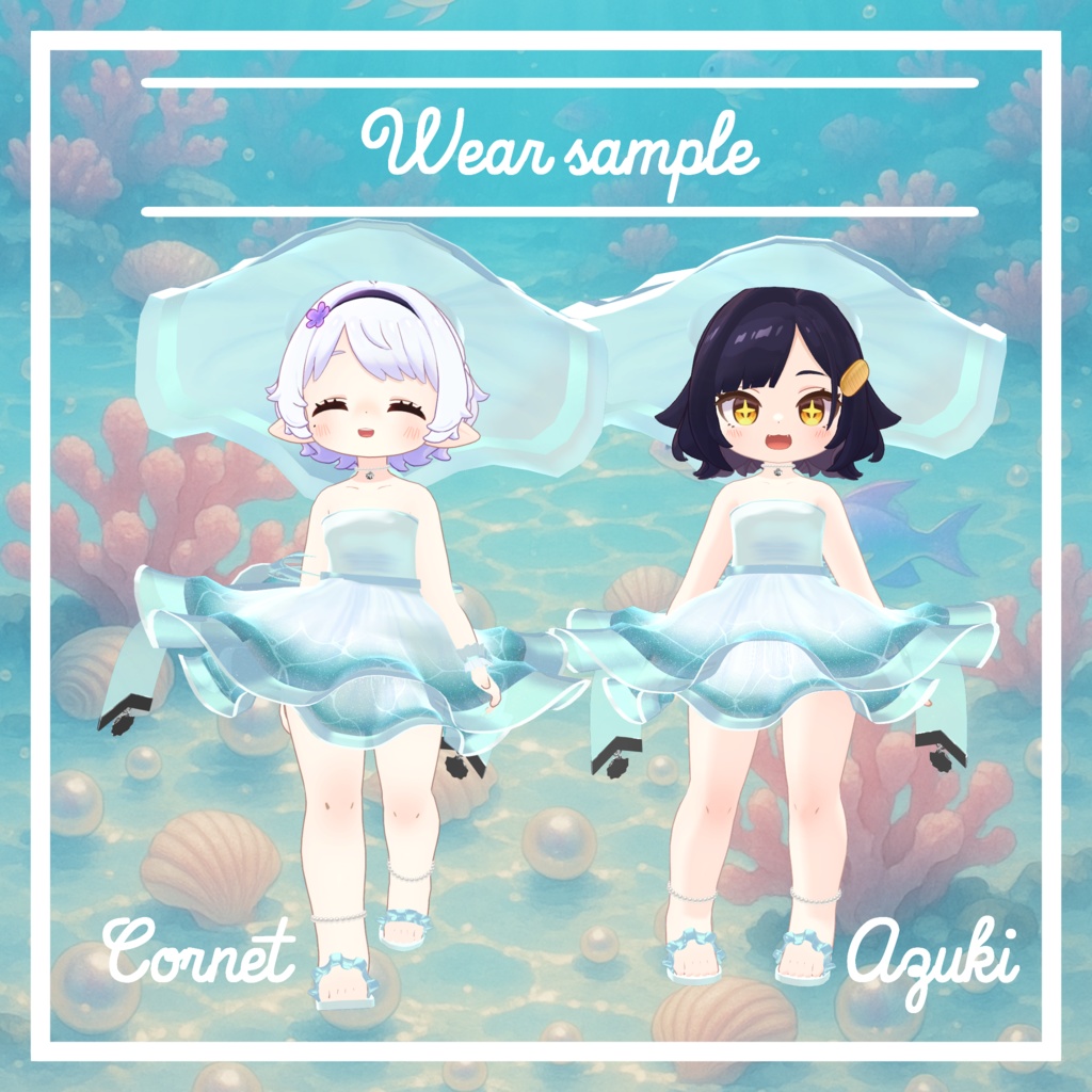 VRC想定 複数アバター対応スイムウェア ロゼ・リボンアセット