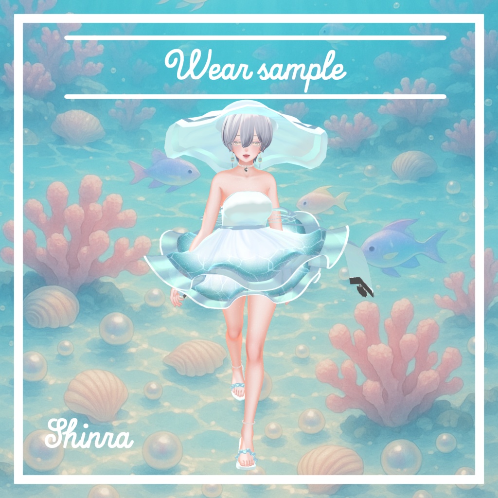 VRC想定 複数アバター対応スイムウェア ロゼ・リボンアセット
