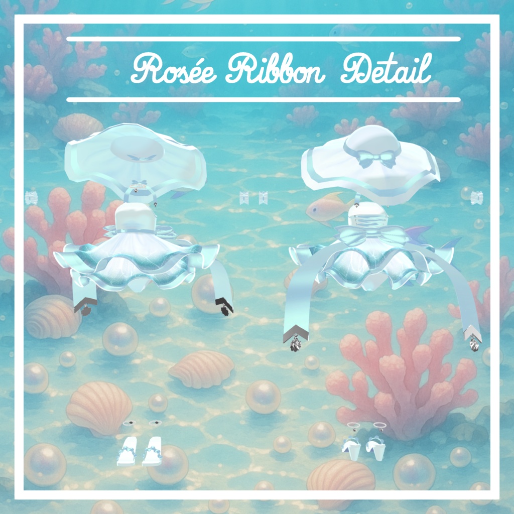 VRC想定 複数アバター対応スイムウェア ロゼ・リボンアセット