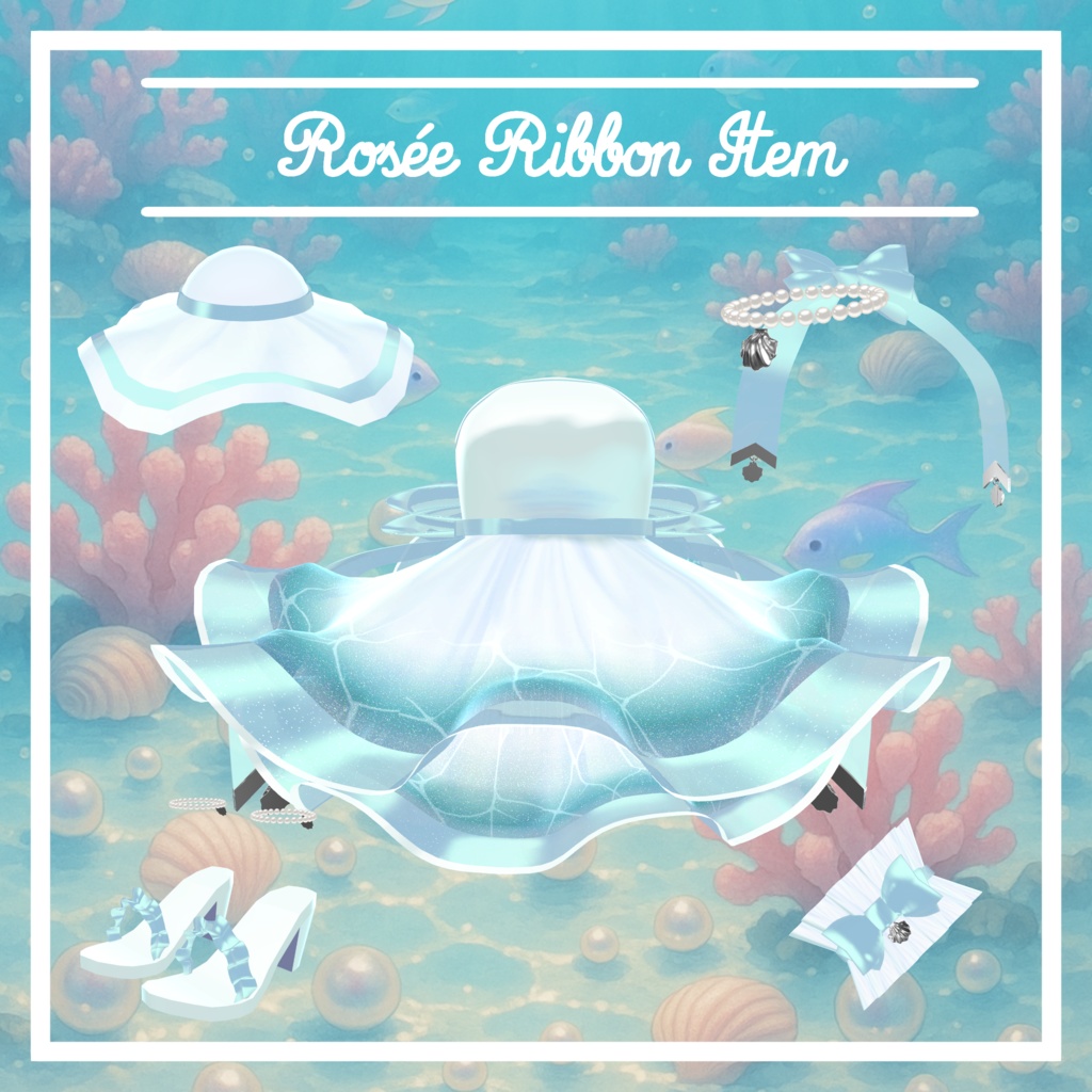 VRC想定 複数アバター対応スイムウェア ロゼ・リボンアセット