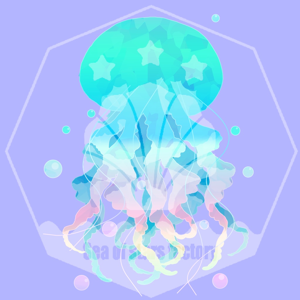 VRC想定 デカールテクスチャ クラゲタトゥー