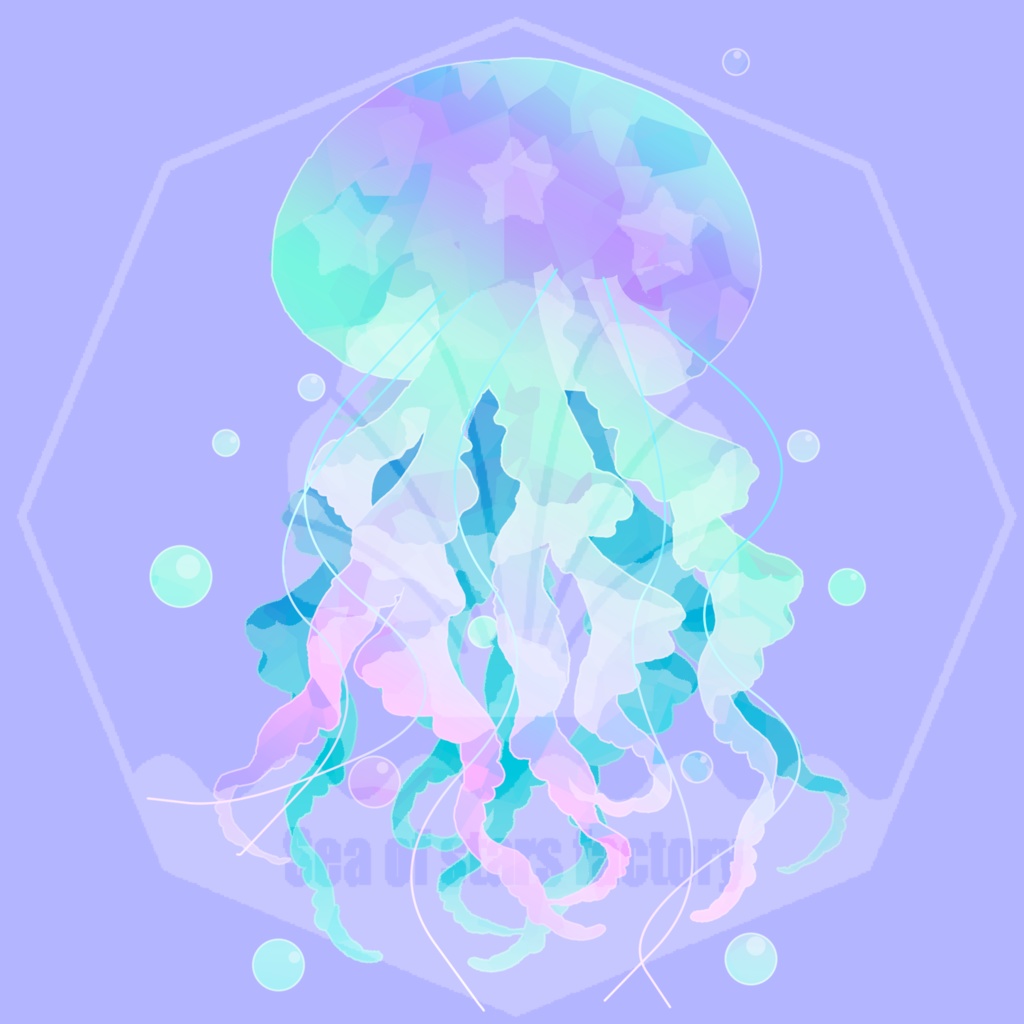 VRC想定 デカールテクスチャ クラゲタトゥー