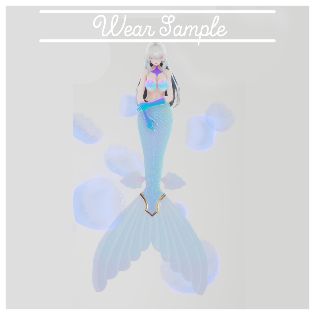 人魚改変用テクスチャ マーメイドスキンアセット 簡単導入ガイド付き 森羅版