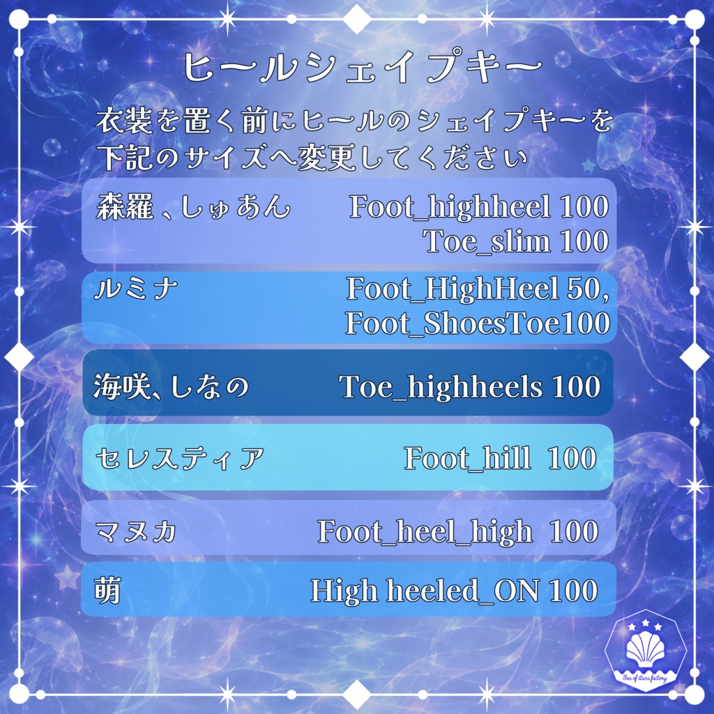 VRC想定 星降り夜のクラゲのドレス(starry Jellyfish Dress)