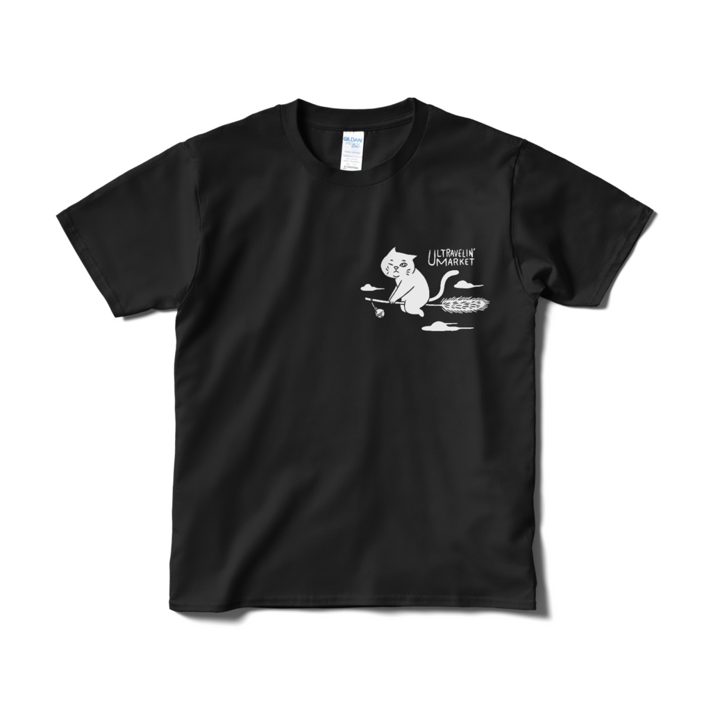フライングねこじゃらし【Tシャツ（短納期）ブラック】
