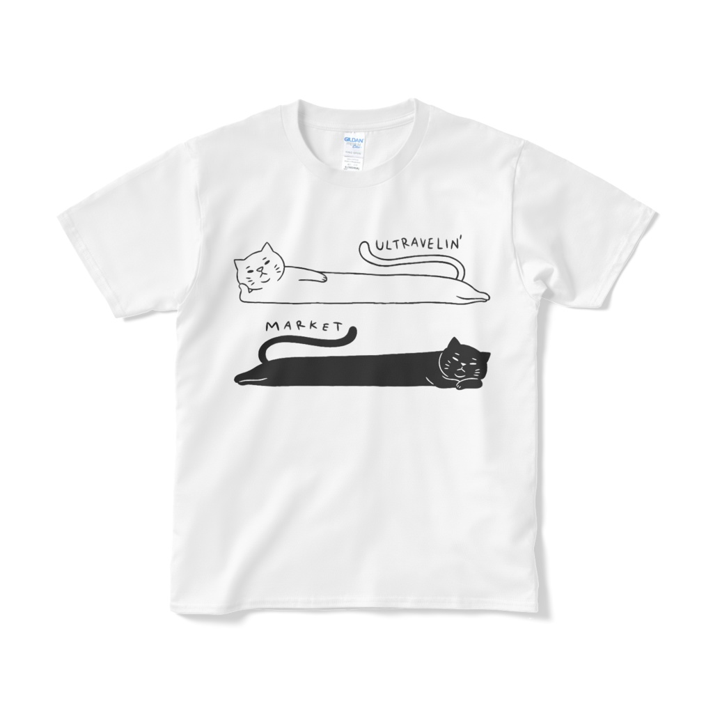 伸び猫【Tシャツ(短納期)】