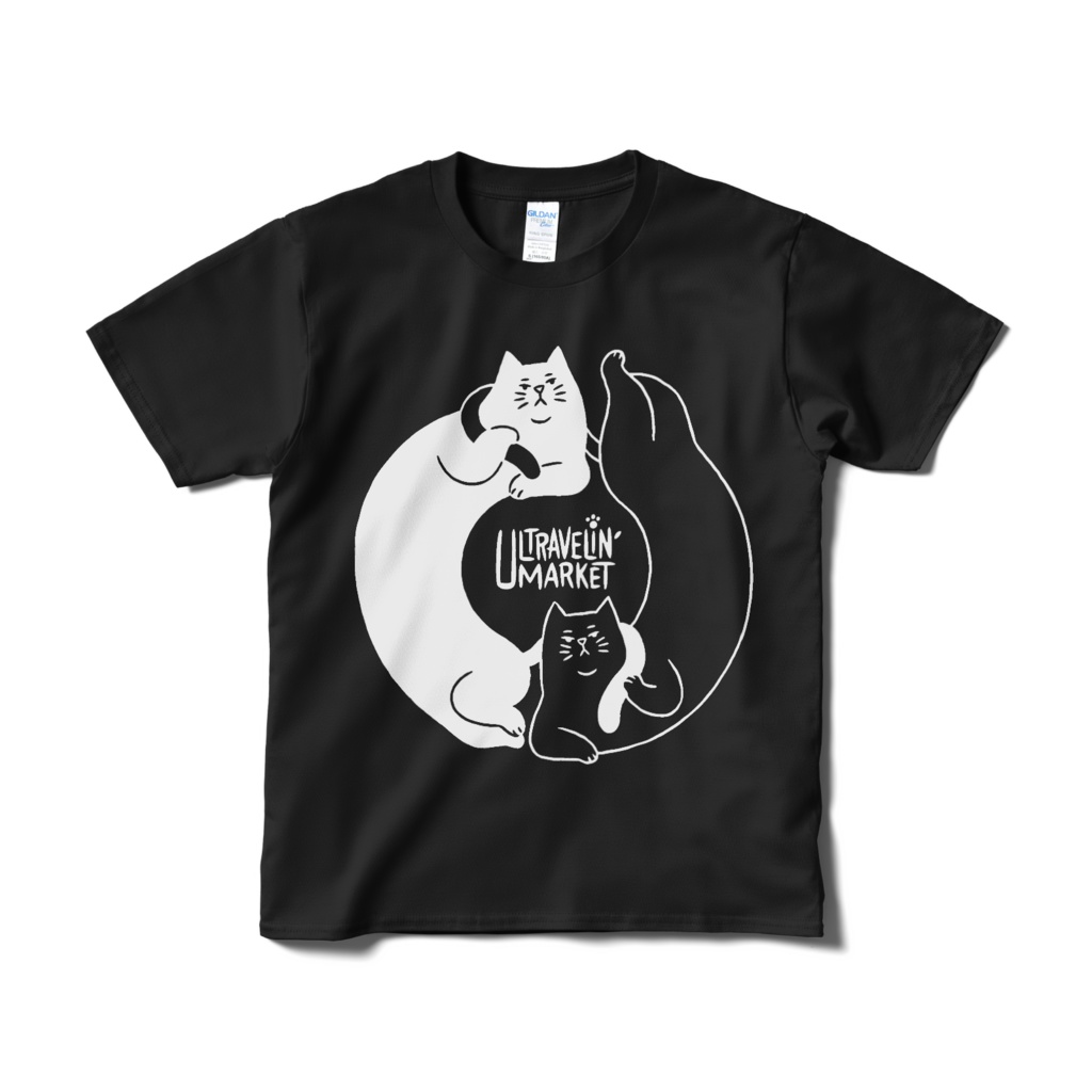 ねこの輪【Tシャツ（短納期）ブラック】