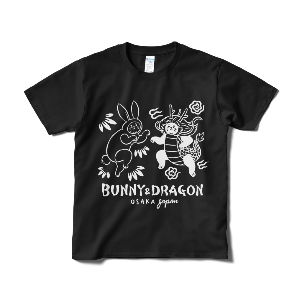 バニー&ドラゴン【Tシャツ（短納期）ブラック】