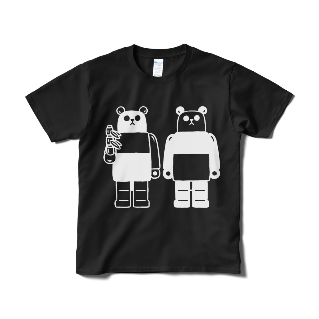 パンダブロック【Tシャツ(短納期)ブラック】