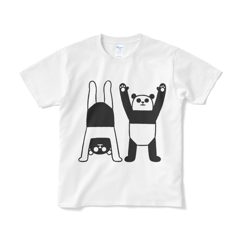 バンザイパンダと逆立ちパンダ【Tシャツ(短納期)】