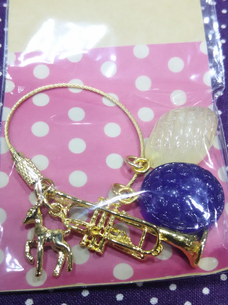 レジンドロップバッグチャーム(紫×白)