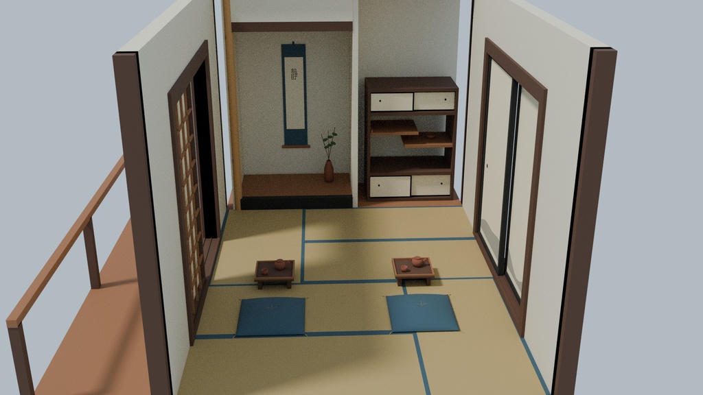 和風の街 3D素材集|建物・内装・小物 103点(FBX / GLB / OBJ / blend)
