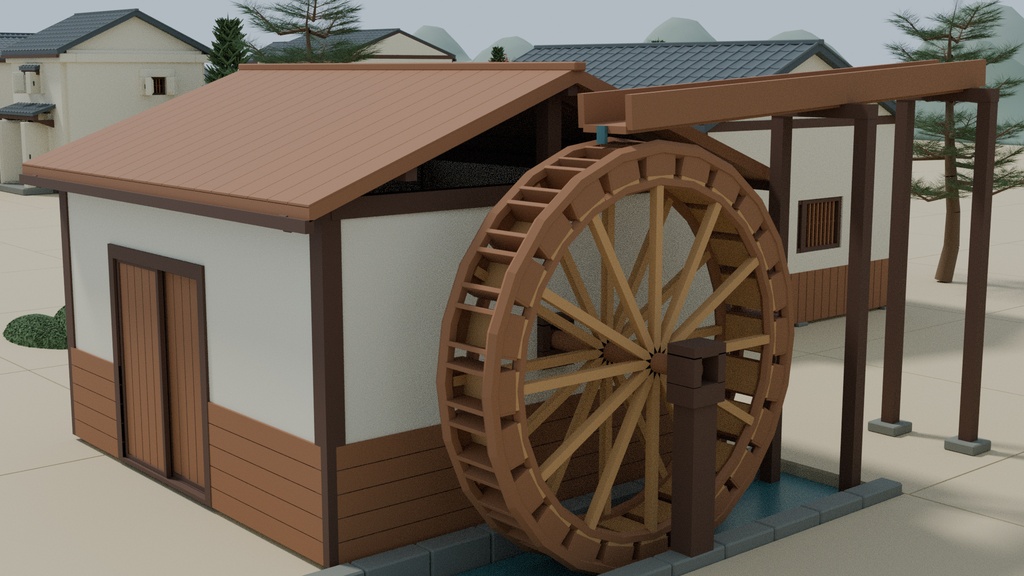 和風の街 3D素材集|建物・内装・小物 103点(FBX / GLB / OBJ / blend)