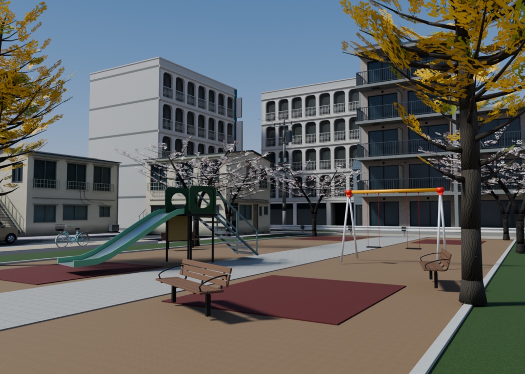 今の東京の街並み 3D素材集|建物・内装・乗り物・街の小物 70点(blend / GLB / FBX)