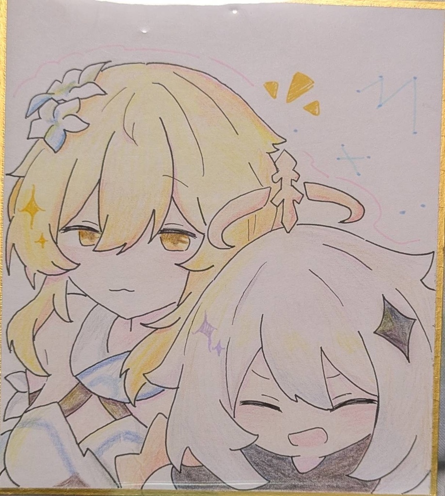 色紙(蛍&パイモン)