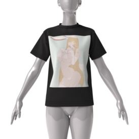 ラッキーちゃんビッグシルエットTシャツ 白黒 2色