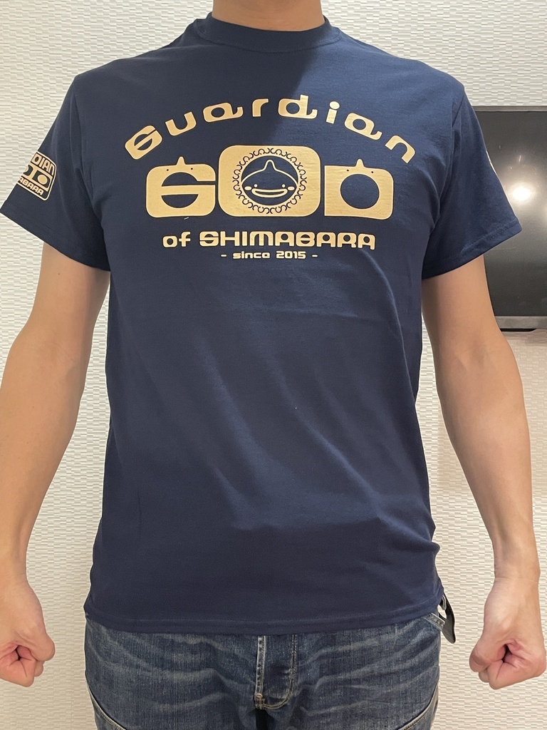 【島原守護神しまばらん】6oz Tシャツ ネイビーxアイボリー【両袖印刷】