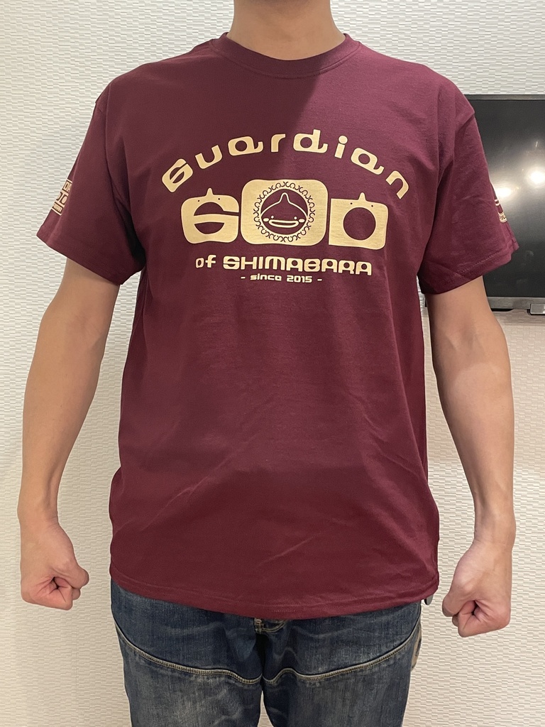 【島原守護神しまばらん】6oz Tシャツ マルーンxアイボリー【胸のみ印刷】