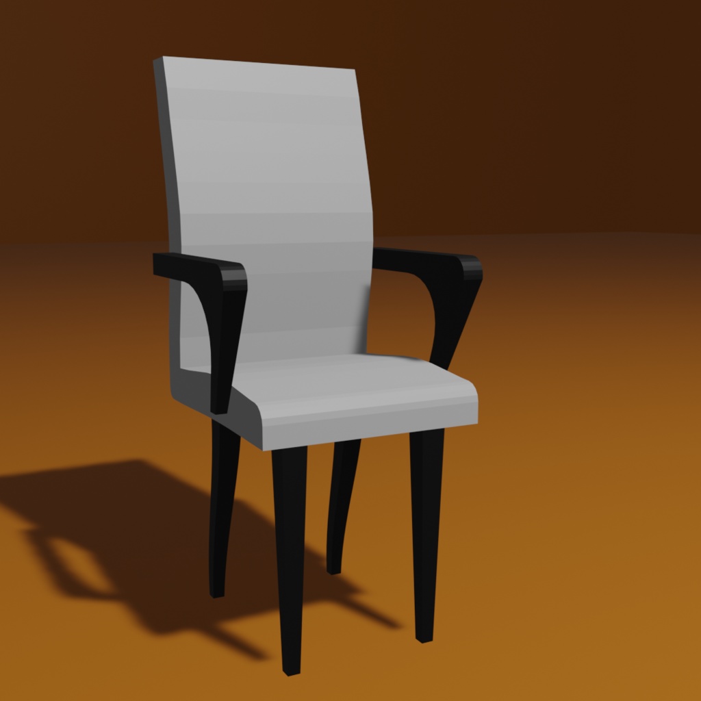 【ローポリ】チェア&テーブル&ラウンドテーブル【シンプル】