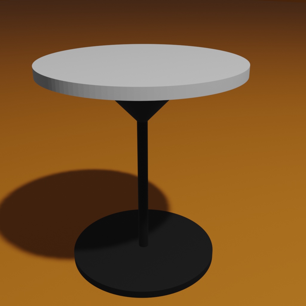 【ローポリ】チェア&テーブル&ラウンドテーブル【シンプル】