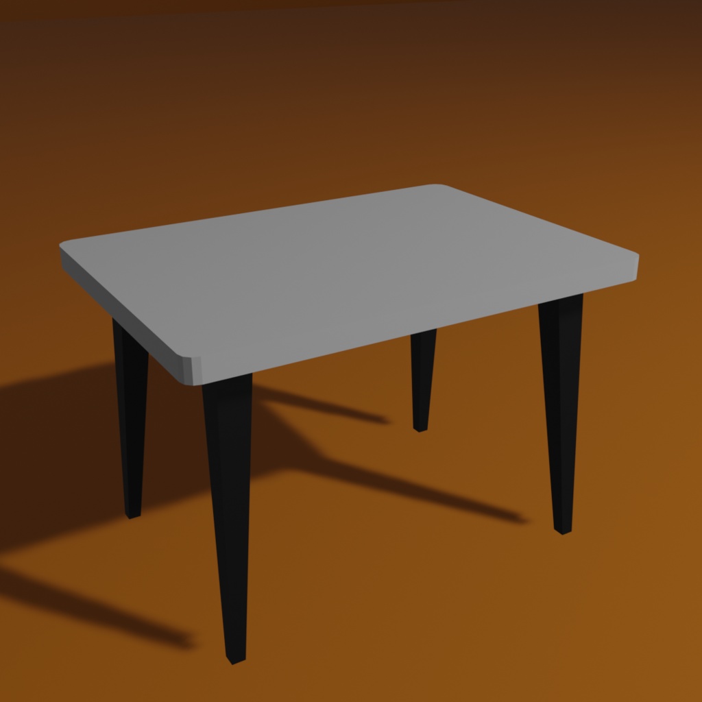 【ローポリ】チェア&テーブル&ラウンドテーブル【シンプル】