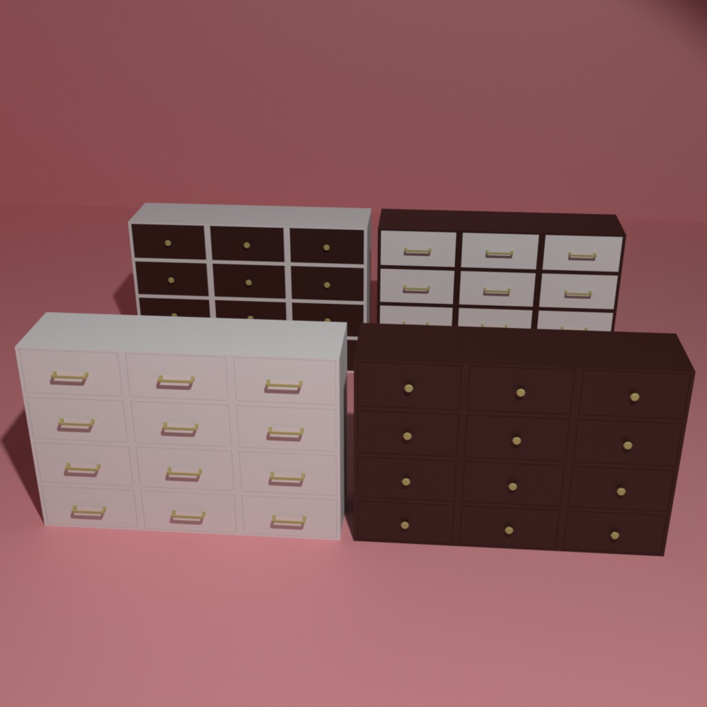 【シンプル】キャビネット&チェストセット+薬棚【可愛い】