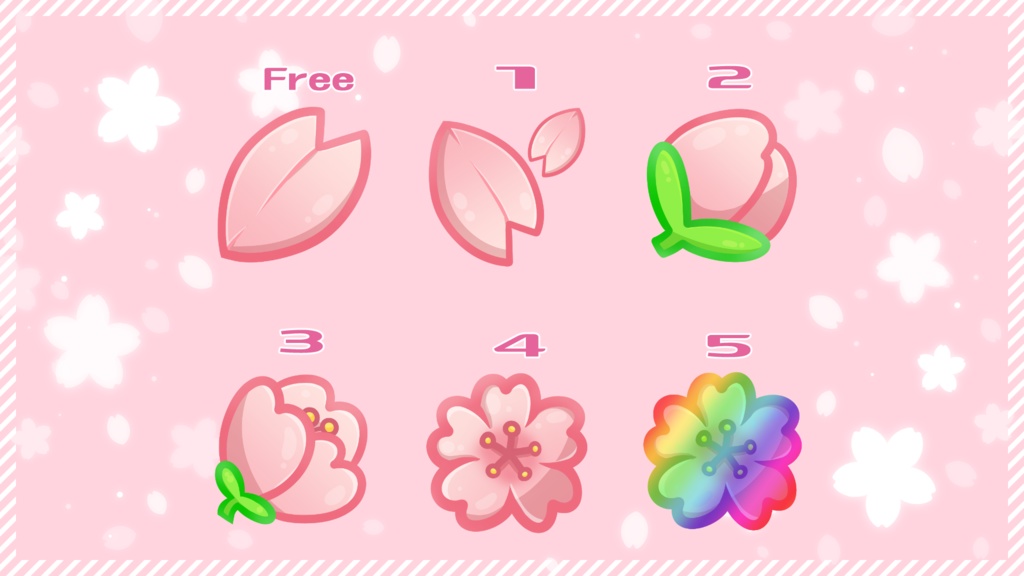 【おまけ付き】桜バッジ/スタンプ🌸Cherry blossoms Badge/Emote
