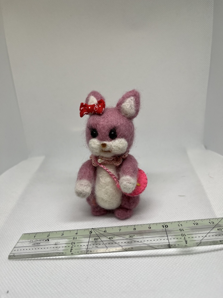 ★羊毛フェルトのレトロきつねちゃん単体のみ★(オプションもどうぞ)