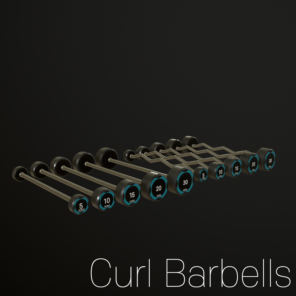 3D Model) GYM <Curl Barbell Set> <Dumbbell Set>