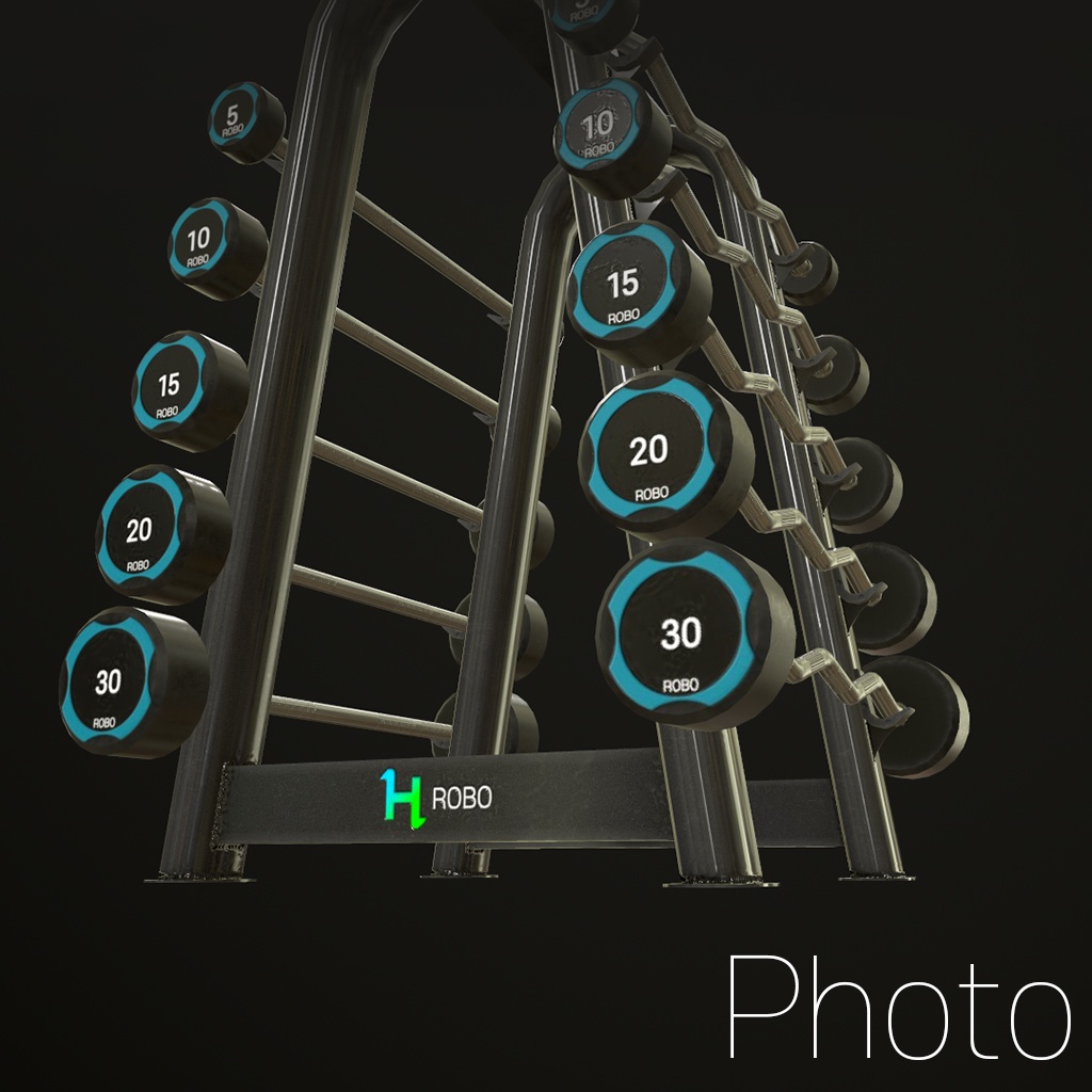 3D Model) GYM <Curl Barbell Set> <Dumbbell Set>