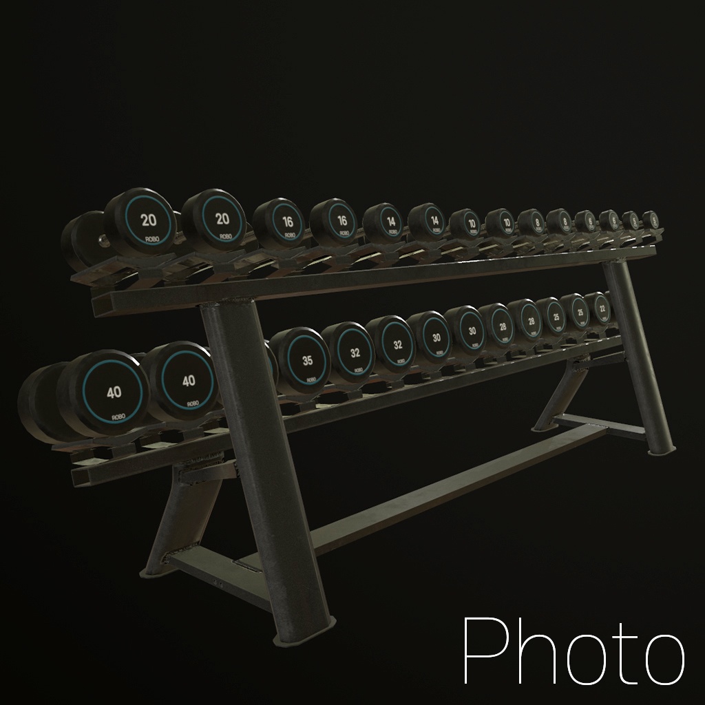 3D Model) GYM <Curl Barbell Set> <Dumbbell Set>