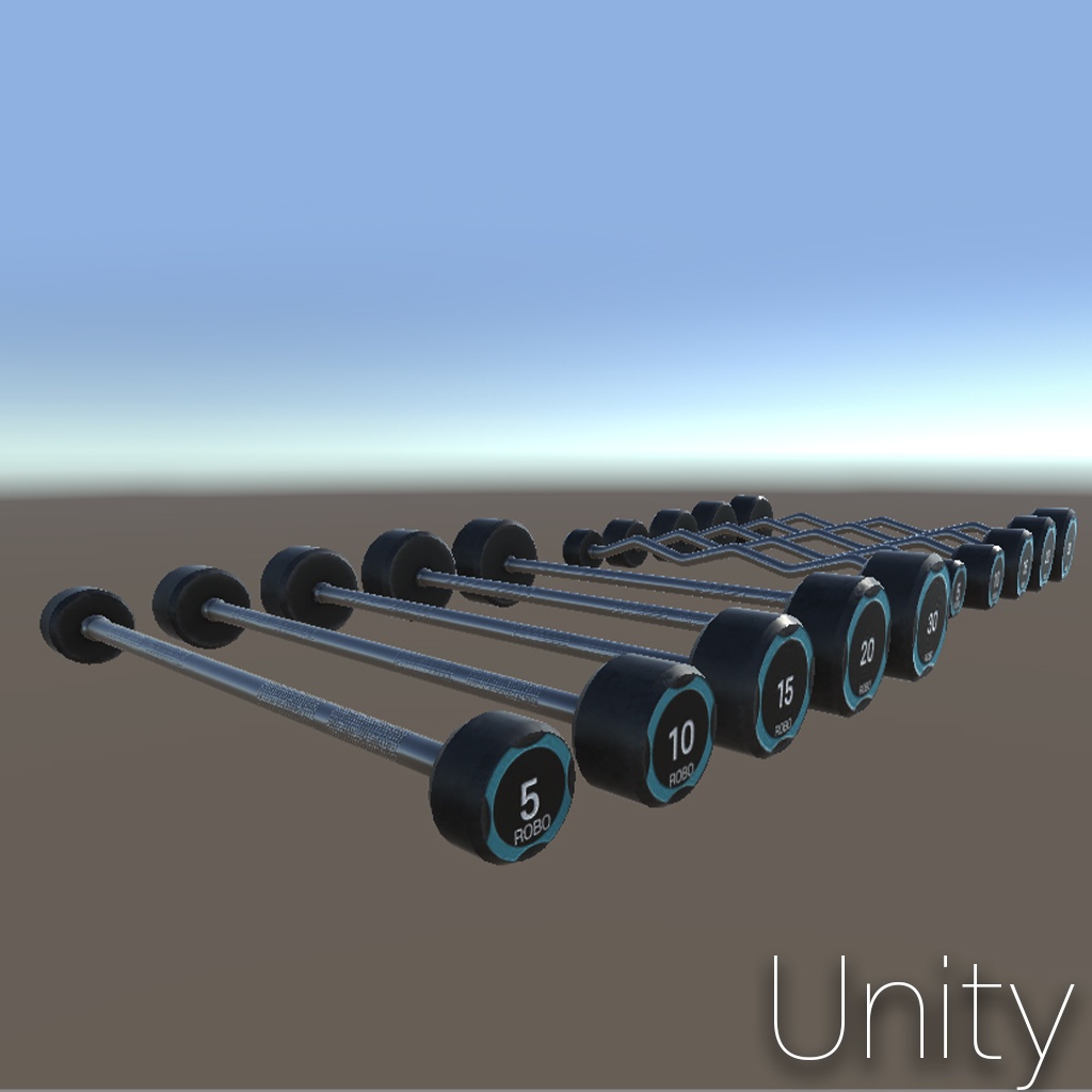3D Model) GYM <Curl Barbell Set> <Dumbbell Set>