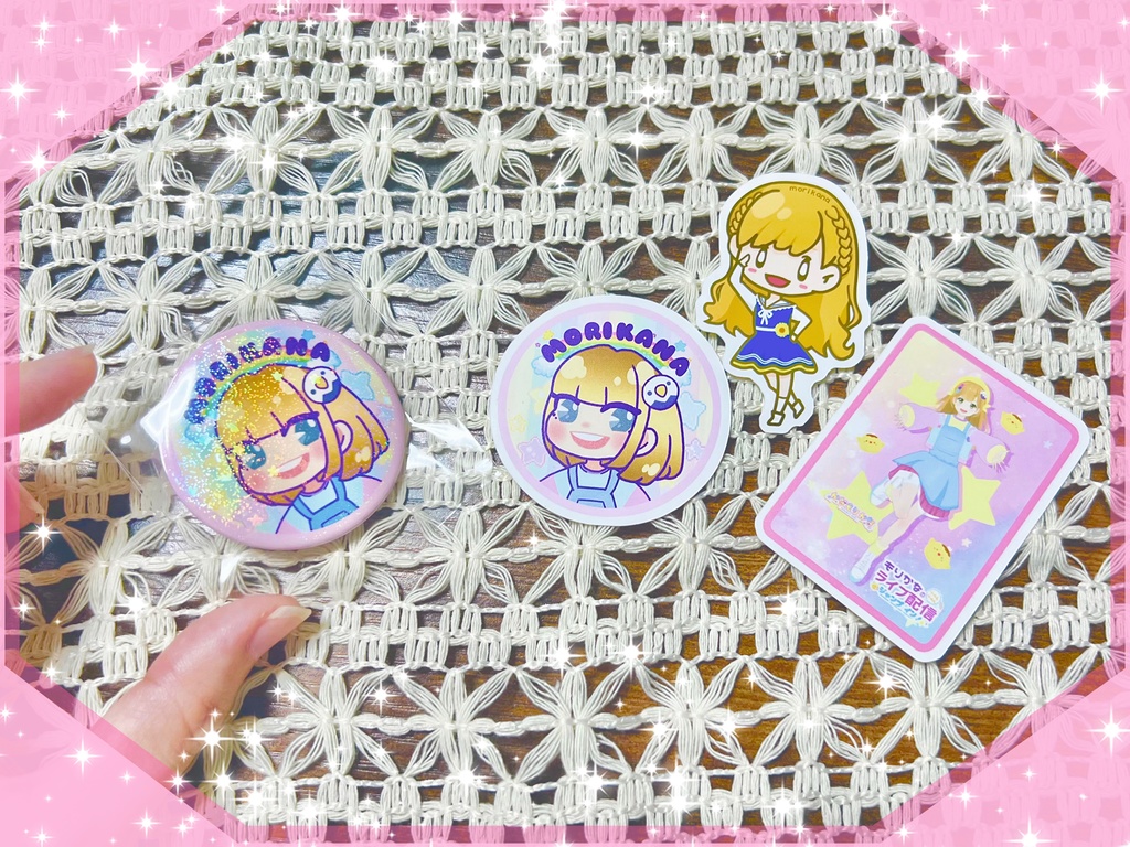もりかなオリジナル缶バッジ&ステッカーセット(販売期間終了)