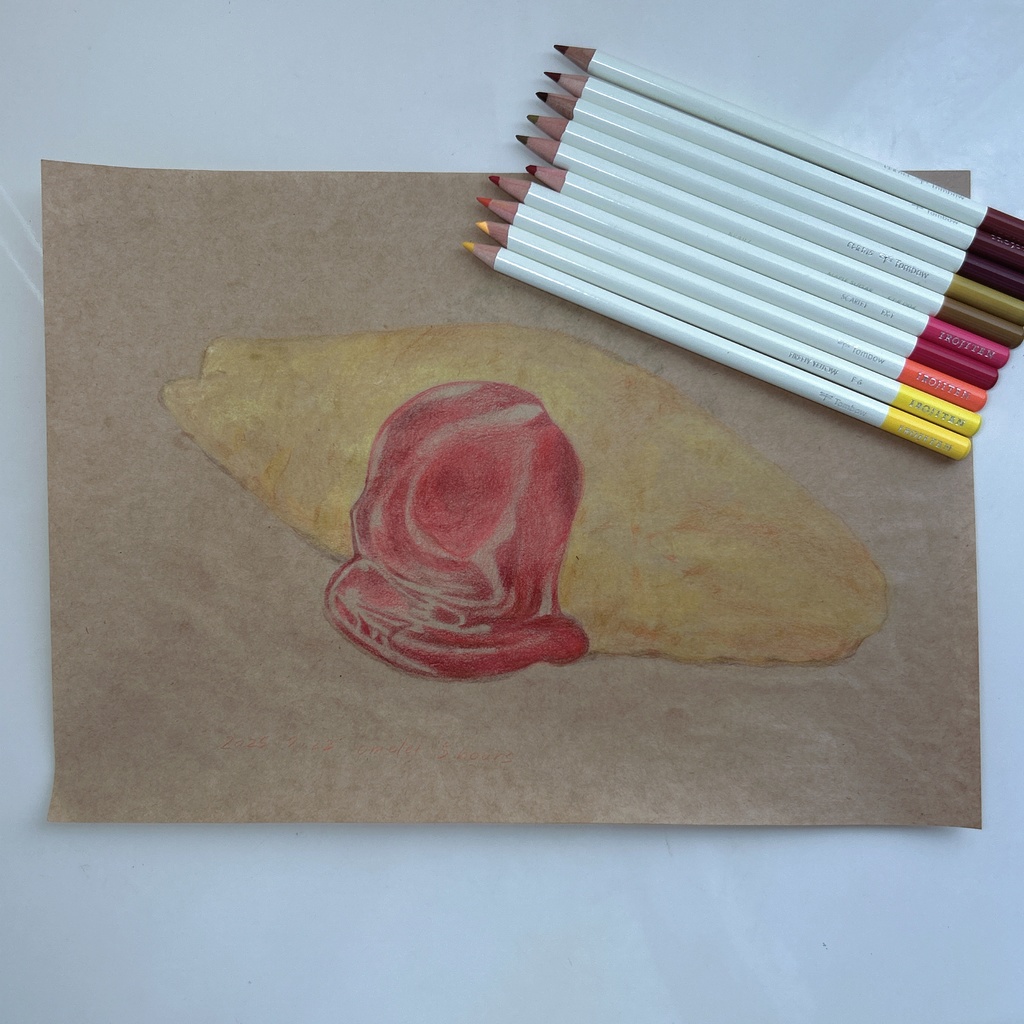 色鉛筆と書でおくる残暑お見舞い