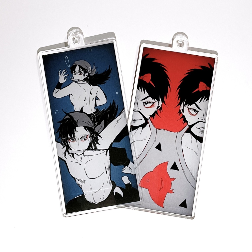 例のイラストのアクキー (おかしら・すいれん)セット