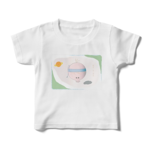 たこフ～セン－土星ぼっこ・キッズＴシャツ（ グリーン ）